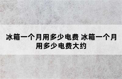 冰箱一个月用多少电费 冰箱一个月用多少电费大约